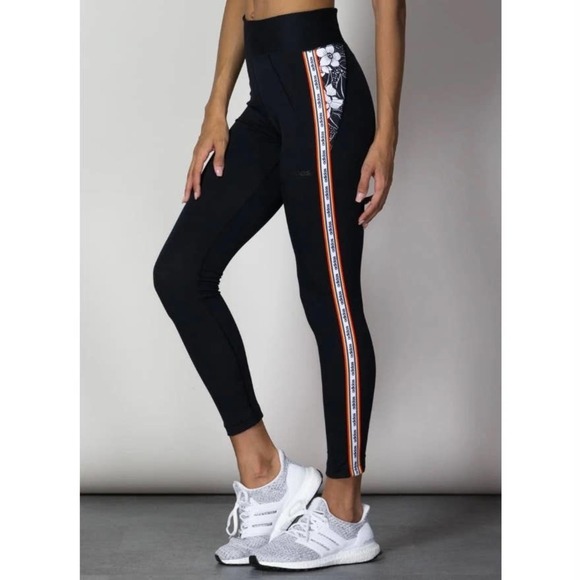 adidas Pants - Adidas x Farm Rio Brilliant Basics Tights Black Floral Rainbow Stripe XS
